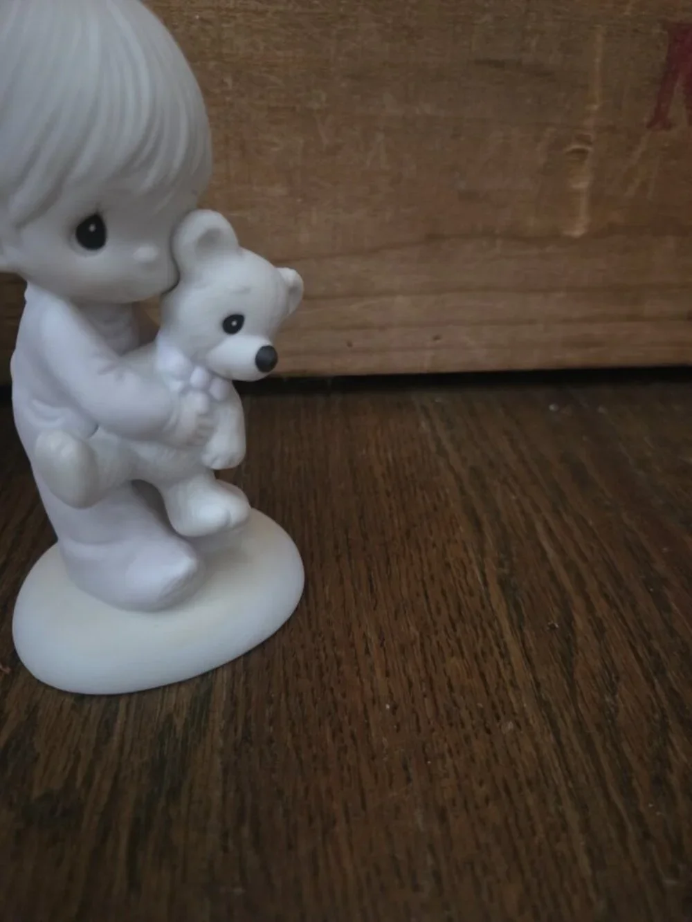 1978 Precious Moments Figurine “Jesus Loves Me” Girl With Bear  E-1372B